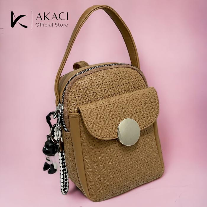 Gambar Akaci store | SUKI Ransel multifungsi bisa  tas Selempang wanita Terbaru 09-8162 bahan pu embos kekinian style cewek  ibu kerja kuliah kantor slingbag Dewasa Kulit pvc sintetis - Mocca dari Akaci store undefined Tokopedia