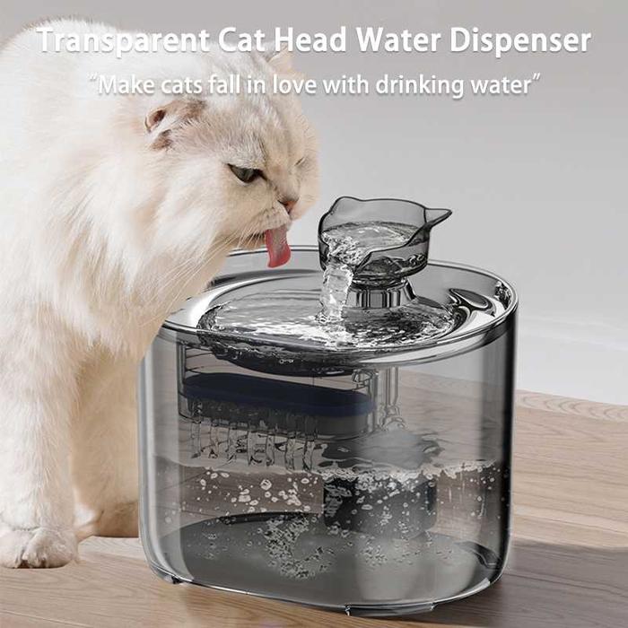 Gambar USEA Water Dispenser Fountain 2 Mode Tempat Minum Kucing Anjing 2.2L - FT-66 - Transparan dari Usea Official Store Kota Administrasi Jakarta Barat Tokopedia