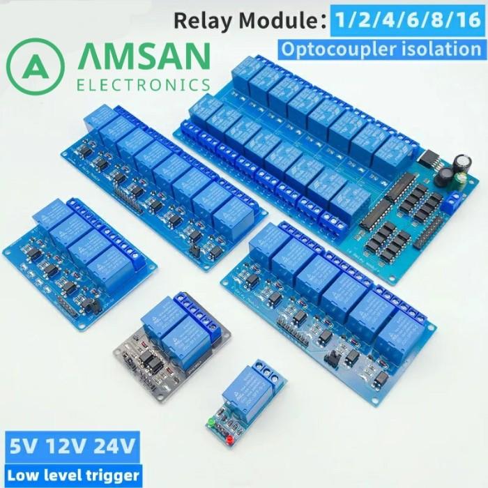 Gambar Modul Relay 1 2 4 6 8 16 Channel DC 5V 12V 24V With Optocoupler 10A - 1Channel, 5V dari AMSAN ELECTRONICS undefined Tokopedia