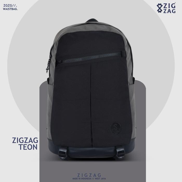 Gambar ZIGZAG TEON - Tas Ransel Kanvas Anti Air - Backpack Laptop Canvas Waterproof Pria Wanita - Tas Ransel Casual Laptop - Black dari FOURTYFOUR IDN undefined Tokopedia