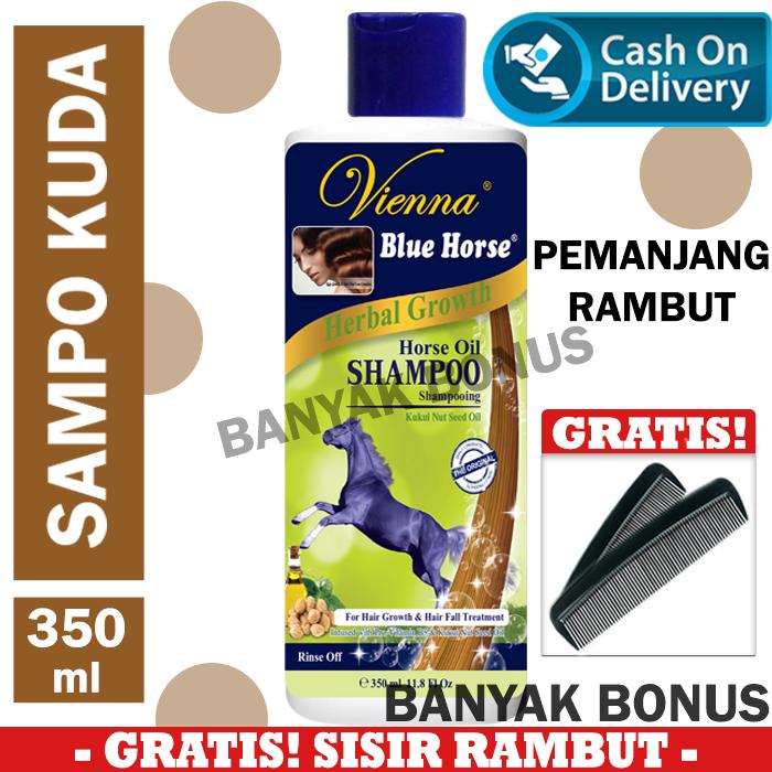 Gambar Vienna Blue Horse Shampoo Herbal Growth Shampo / Sampo Kuda Pemanjang Rambut 350 ml Original BPOM Penumbuh Rambut Rontok - Herbal Growth dari BanyakBonus undefined Tokopedia