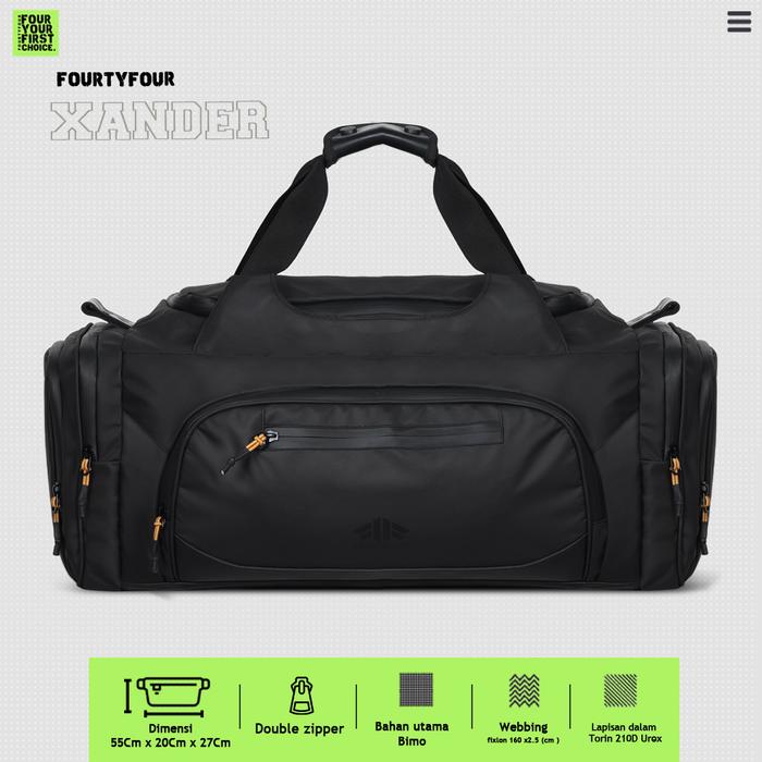 Gambar FOURTYFOUR XANDER - Tas Travel Bag Waterproof Fourtyfour Premium - Tas Pakaian Anti Air - Black dari FOURTYFOUR IDN Kota Administrasi Jakarta Barat Tokopedia