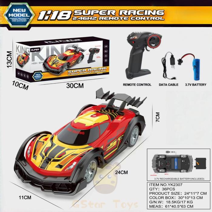 Gambar 【Gstar】Balap Kontrol Melayang Kecepatan Tinggi Pengendali Jarak Jauh Nirkabel Kecepatan Tinggi 1:18 RC Mobil Remote Control Speed Racing Sport LED Light Speed Car/F4 Car/Balap f4 - Red-IronMan dari Gstar Toys Online Mall undefined Tokopedia