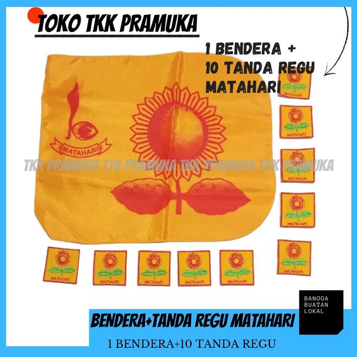 Gambar 1 Paket ( 1 Bendera regu pramuka + 10 Tanda regu matahari) dari Tkk pramuka_NEW undefined Tokopedia