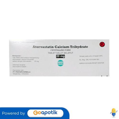 Gambar ATORVASTATIN CALCIUM TRIHYDRATE PRATAPA NIRMALA 20 MG BOX 30 TABLET dari Apotek Jihan Farma by GoApotik undefined Tokopedia