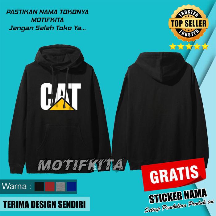 Gambar BEST QUALITY !!! Hoodie CATERPILLAR Jaket Sweater  keren  & Wanita Polos Motifkita Pria wanita polos polosan distro - S, Hitam dari Motifkita undefined Tokopedia
