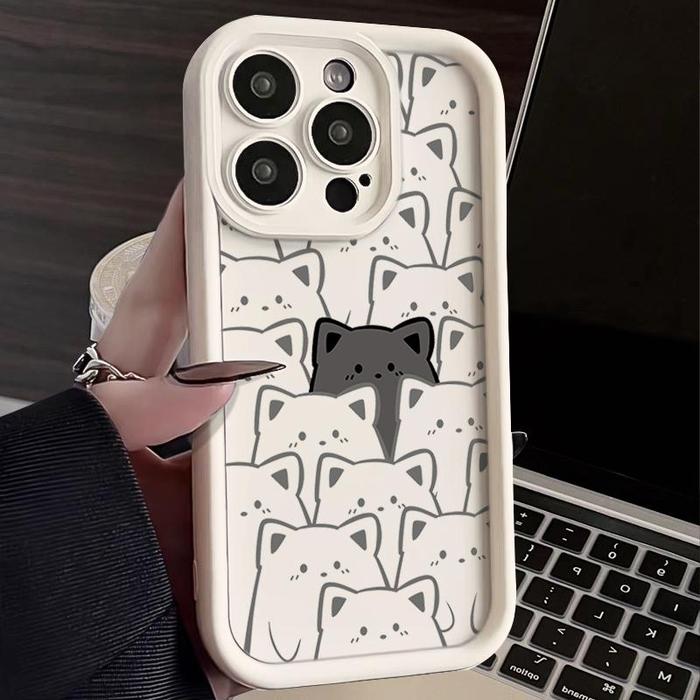 Gambar CASE Cocok untuk casing iPhone 11 12 Pro 14 15 13 Pro Max 7 8 6 6 S Plus ampelas lubang Silikon Bear casing Cover - Bear Putih, iPhone 13 Pro dari gadgetfusion.id undefined Tokopedia