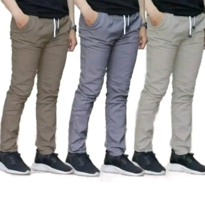 Gambar Paket Celana Panjang Pria chinos 3 pcs Cuma 100RB casual formal kantor - MOCCA, ABU, CREAM, L [BB 40-50 KG] dari RH Collection01 undefined Tokopedia