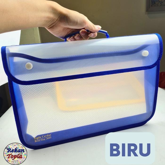 Gambar Tas Dokumen Transparan Cerdas / Tas Kancing Dua / BriefBag / Murah dan berkualitas - Biru dari Rekan Topla undefined Tokopedia