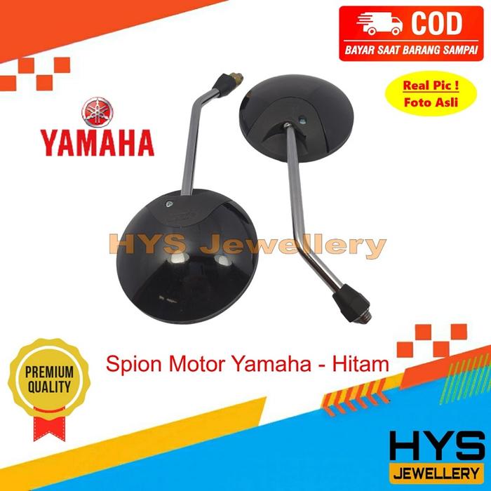 Gambar HYS Spion Variasi Motor YAMAHA Model Scoopy Bulat - Sepion Kaca Tangkai Panjang Aksesoris Mio Sporty M3 Z J Z Xride Freego Fino Soul GT Nmax Aerox Lexi MT25 MT15 Vixion Xabre Byson WR 15 - HITAM, TIDAK PAKAI dari HYS Jewellery_NEW undefined Tokopedia