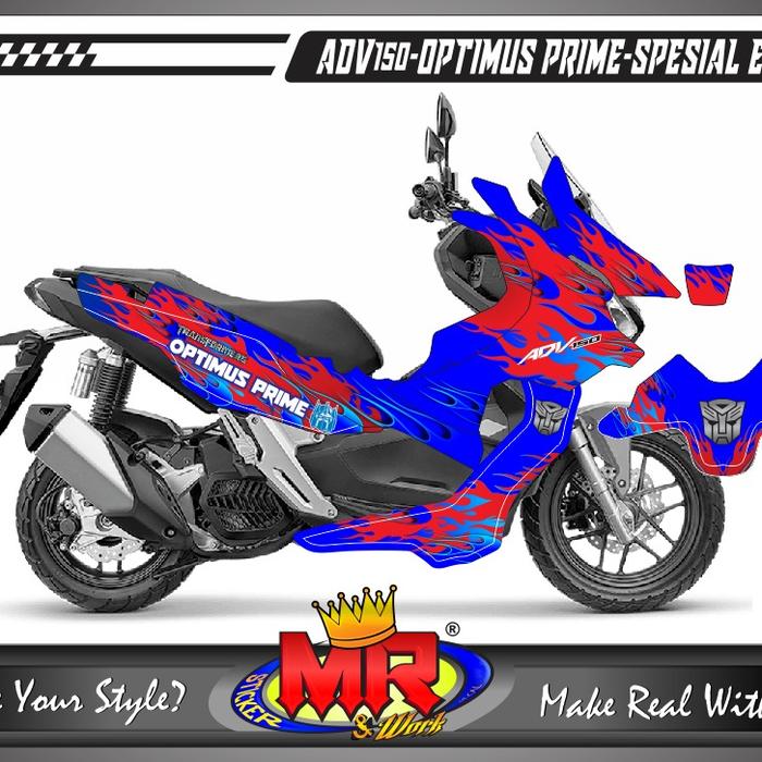 Gambar Stiker Motor Decal ADV 150 Motif Api Transformer Spesial Edition Optimus Prime Desain Airbrush 3D Line dari MR Stiker undefined Tokopedia