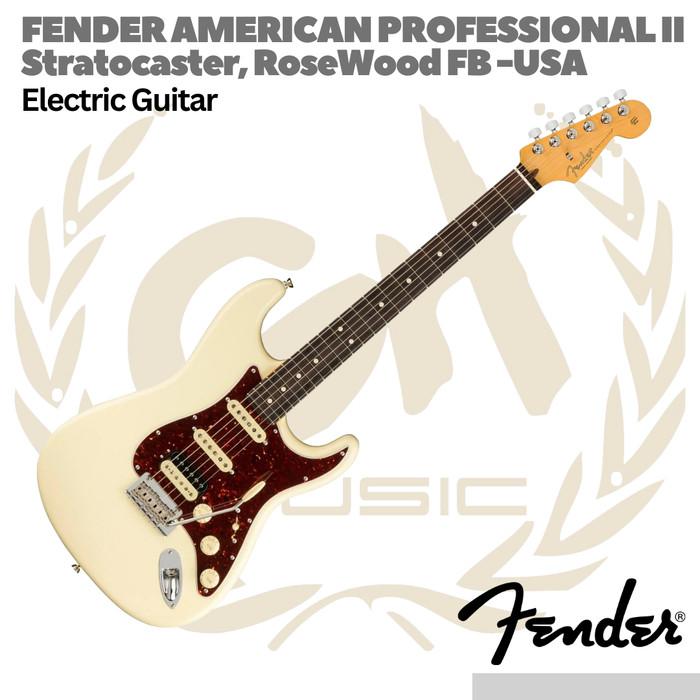 Gambar Fender American Professional II HSS Stratocaster Electric Guitar RW - Olympic White dari GH Music Store undefined Tokopedia