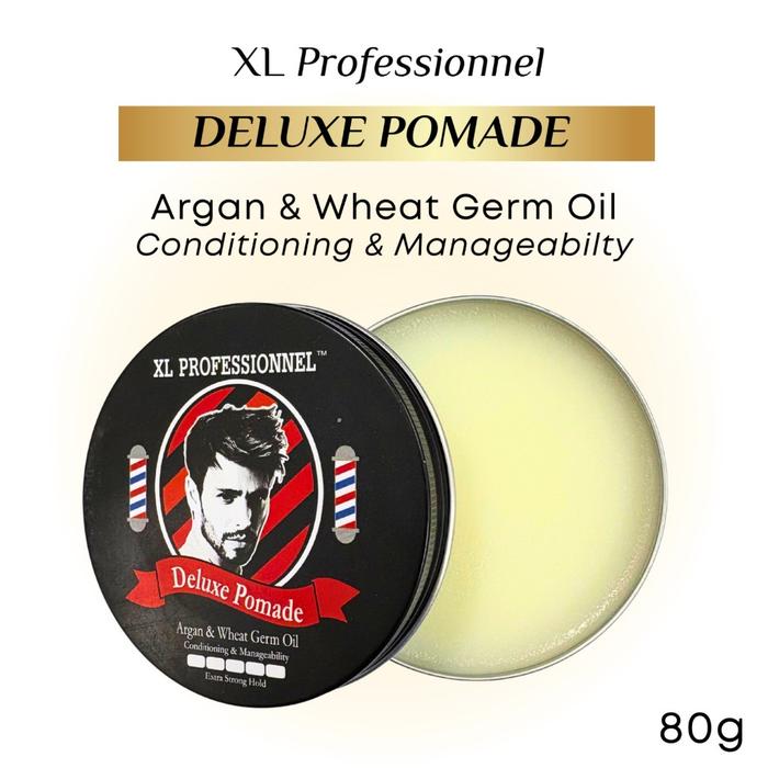 Gambar XL Professionnel Deluxe Pomade 80g | Untuk Styling Rambut Pria Gaya Modern Seharian No Lepek, Argan,Madu,Minyak,Sisir,Vitamin,Almond,Melembutkan,Zaitun,Perawatan - Argan & Wheat Germ Oil dari Vienna Beauty Indonesia undefined Tokopedia