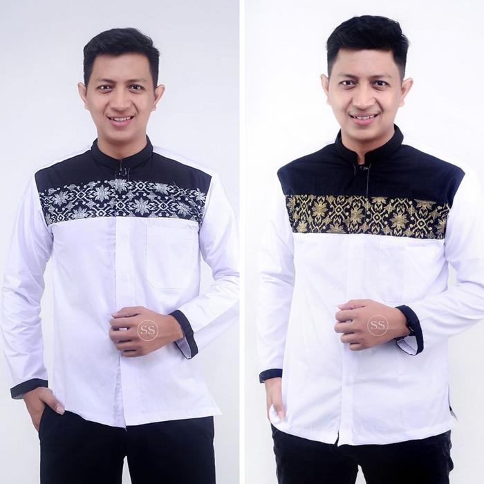 Gambar Koko Kombinasi Lengan Panjang Gold - Putih Gold, M dari Tiga Dara Collection undefined Tokopedia