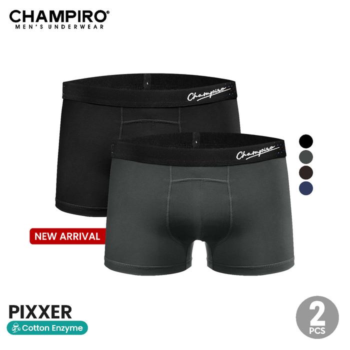 Gambar Champiro Celana Dalam Pria | Underwear 2 Pcs Cotton Enzyme Boxer Piixer C0370C - M dari champiro.id undefined Tokopedia