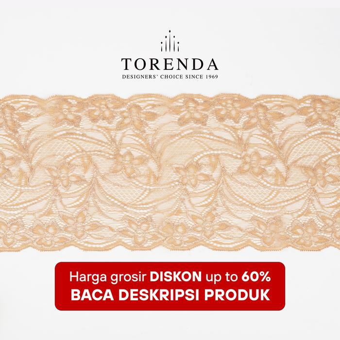 Gambar Torenda Renda Tile Elastis Motif Bunga Rumput Ulir - Varian Ukuran / Meter Fi.288142 - Coklat Susu dari Torenda undefined Tokopedia