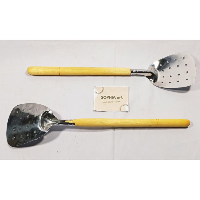 Gambar sutil sotil sotel sodet codet spatula kayu stainless lobang bolong buntu - BESAR BOLONG dari SOPHIAart undefined Tokopedia