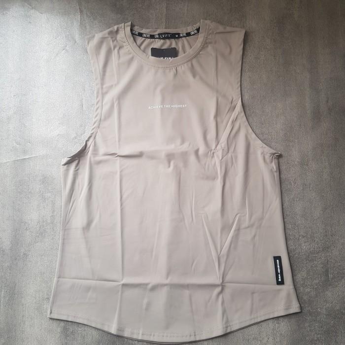 Gambar TANKTOP PRIA GYM FITNESS L-2227 - Khaki, M dari Workoutoutfits undefined Tokopedia