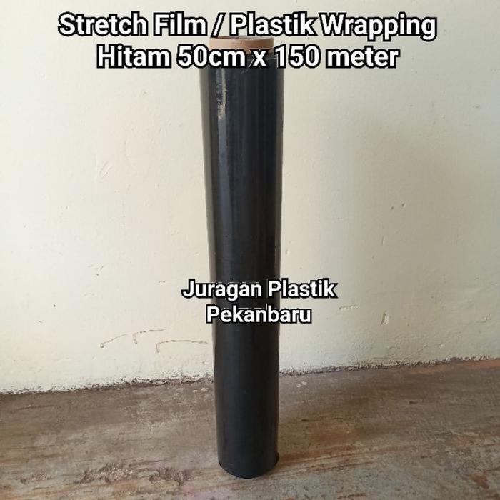 Gambar ( 50cm x 150m Hitam ) Stretch Film / Plastik Wrapping Hitam 50 cm / Wrap Pembungkus Delkowrap - Hitam 50 cm x 150 m dari Juragan Plastik Pekanbaru undefined Tokopedia