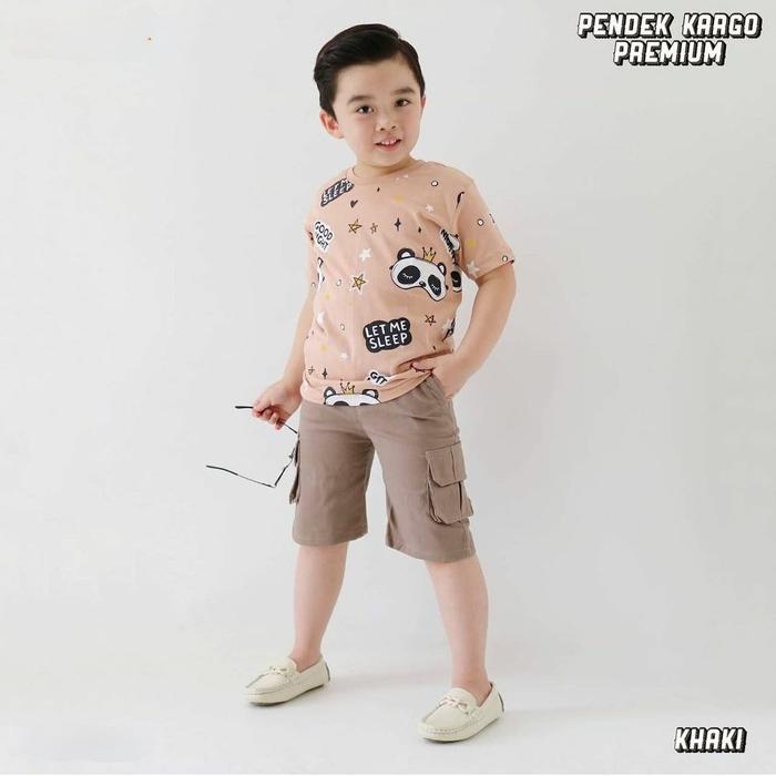 Gambar Celana Cargo Pendek Anak Laki Laki 1-13 Tahun Pinggang Karet Celana Harian Anak - MOKA, 23 (8 tahun) dari Apparels Kids undefined Tokopedia