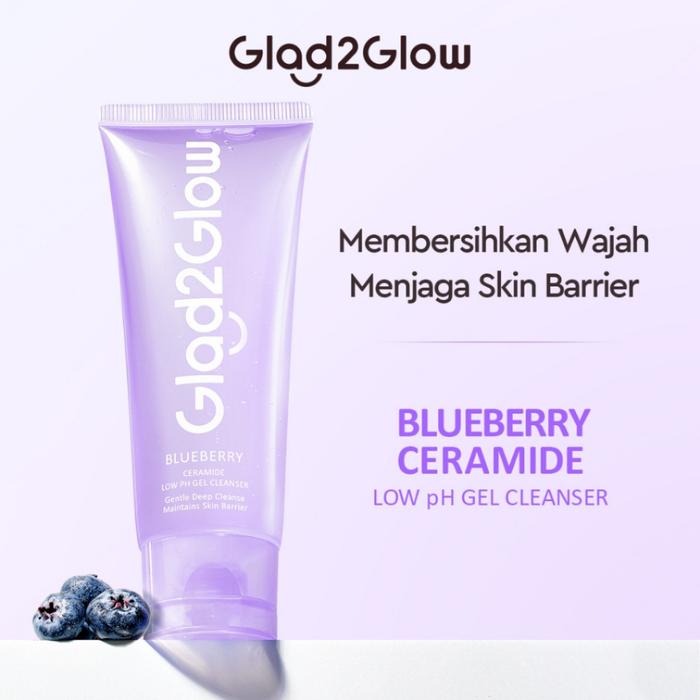 Gambar Glad2Glow Milk Amino Acids Gentle Cleanser | Blueberry Ceramide Low pH Gel Cleanser - G2G Blueberry FW dari Mirose Beauty_NEW undefined Tokopedia