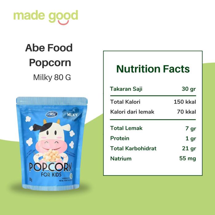 Gambar Abe Food Popcorn For Kids Healthy Snack Anak 80 Gram Cemilan Sehat Alami Tanpa Msg - Milky dari Madegood Market undefined Tokopedia