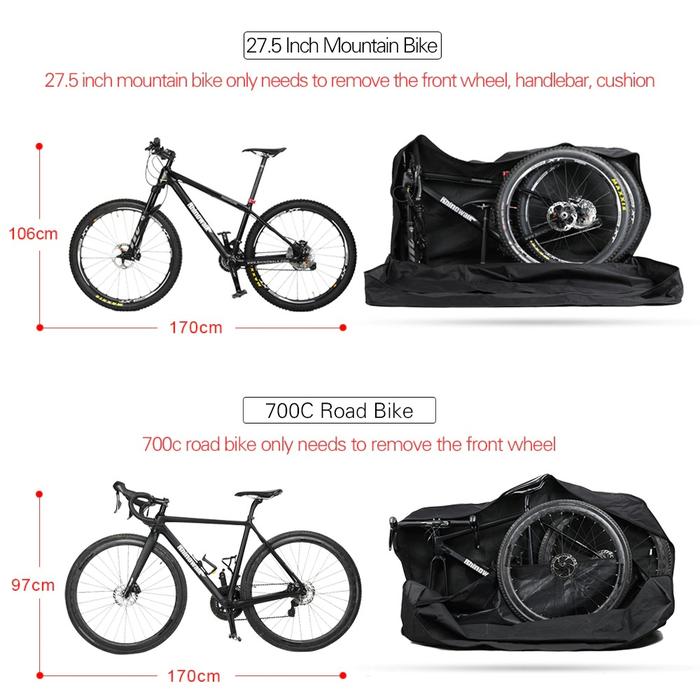 Gambar RHINOWALK RM261 Tas Sepeda Road MTB Full Bike-Bicycle Storage Loading Carry Bag 26-29 Inch Portable Cycling Case - Black dari Maxxiebike undefined Tokopedia