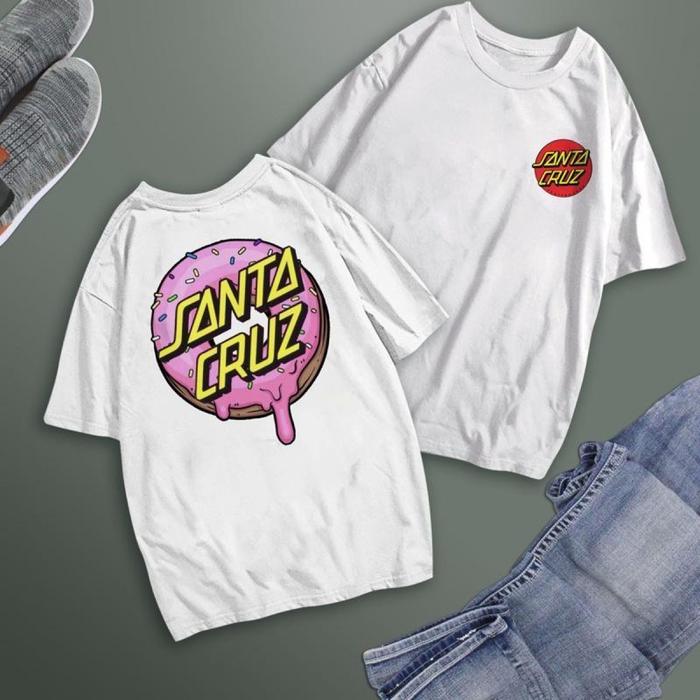 Gambar House MAN TEECOD t shirt white for  fashion  for men   for men and women Santa Cruz oversize Back  white T  wear men's printed t-shirt, street American style, fashionable and handsome - White2, XXL dari House MAN TEE undefined Tokopedia