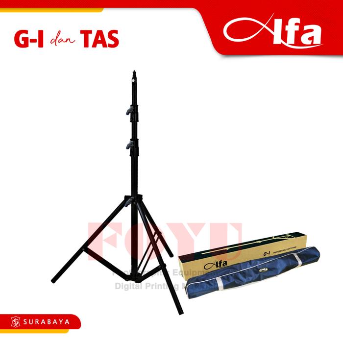 Gambar Alfa | Aluminium Light Stand / Tripod Lampu Alfa G-I Aksesoris Kamera Camera - Alfa G-I + Tas dari Foyu Photo undefined Tokopedia