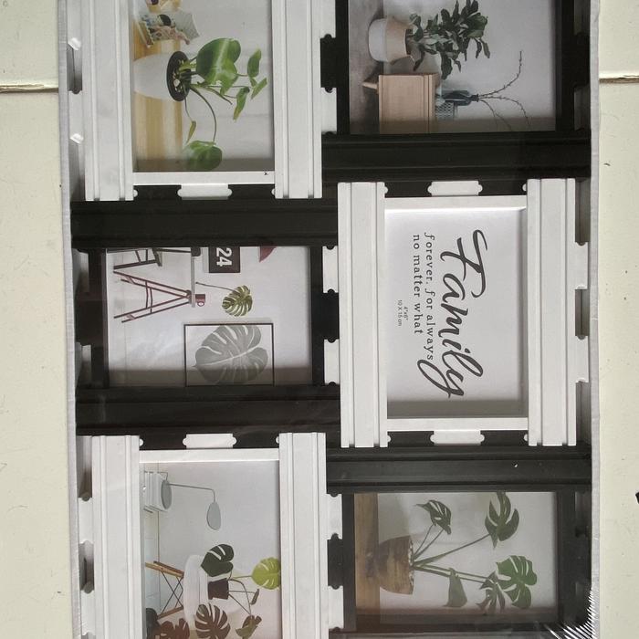 Gambar bingkai FOTO 6 FRAME / PHOTO FRAME Plastik bingkai family - Hitam Putih dari sweetgift168 undefined Tokopedia
