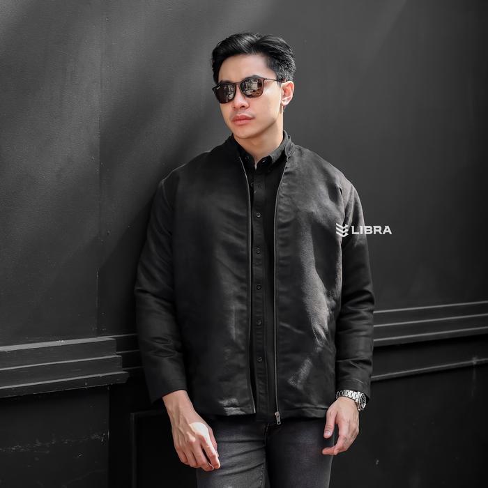 Gambar Rikho Jaket Suede Nato Pria Polos Musim dingin Polos Santai lembut nyaman Panjang Slim Fit Jepang Keren Cowok Merah - Hitam, M dari Rikho undefined Tokopedia