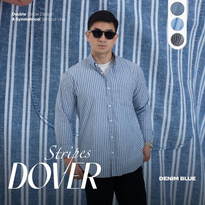 Gambar WOODCUTTER - Kemeja Garis Pria Basic Dover Stripes Shirt Lengan Panjang - Dover Denim, S dari WOODCUTTER ID undefined Tokopedia