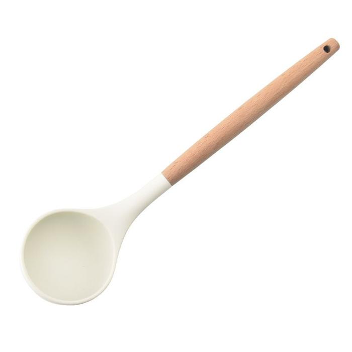 Gambar Sutil Spatula Capitan Penggorengan Sendok Masak Alat Dapur Food Grade BPA Free - Sendok Soup, Putih dari FShomeliving undefined Tokopedia