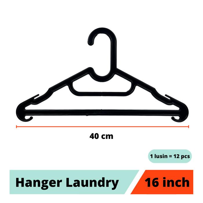 Gambar 1 lusin (12 pcs) - Gantungan Baju Hanger Plastik Laundry 41 cm Pakaian dari Go Happy Mart undefined Tokopedia
