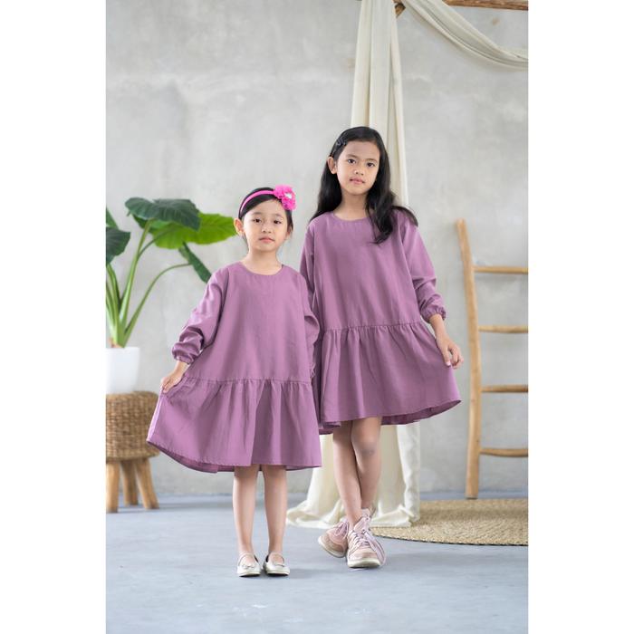 Gambar DRESS LENGAN PANJANG ANAK -  TENCEL™ fibers - Purple, 2 Years dari FOGLIA undefined Tokopedia