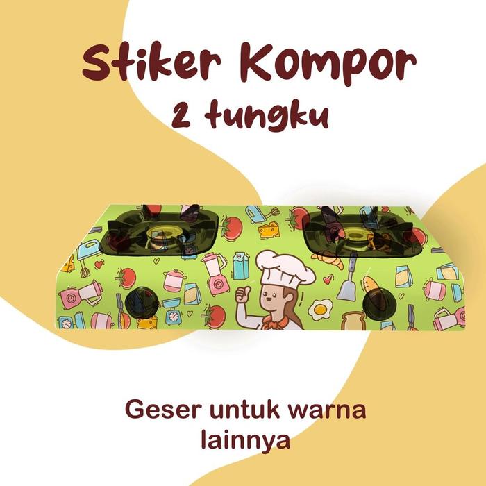 Gambar Stiker Setiker Sticker Kompor 2 Mata Tungku Motif Koki Kue Aestetik 100x50 Rinnai - 01 dari AMANAH MULTI GRAFIKA undefined Tokopedia