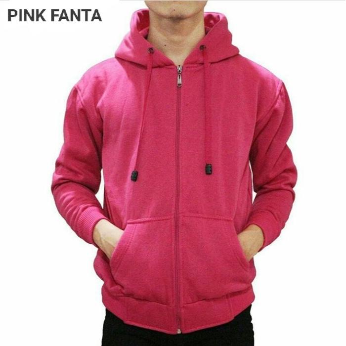 Gambar JAKET ZIPPER HOODIE POLOS M,L,XL,XXL TARO DUSTY PINK PRIA WANITA WAME sweater hoodie cowok Abu Army Biru Cream Fleece Hijau Hitam Kuning - PINK FANTA, M/L dari Wame store undefined Tokopedia