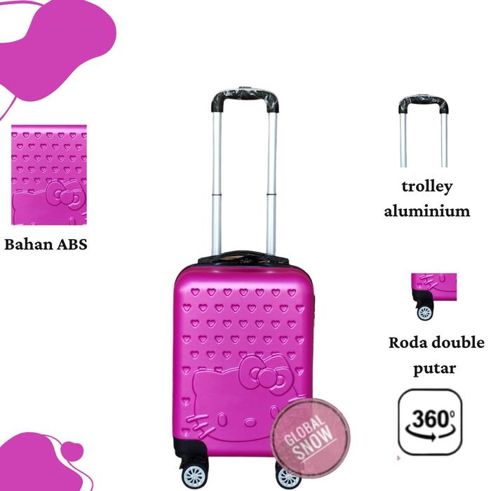 Gambar KOPER 16inch HELLO KITTY 3D / KOPER CUTE 16 inch / KOPER KOSMETIK - Merah Mawar dari KOPER.LAKU undefined Tokopedia