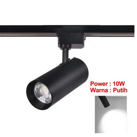 Gambar Golden LED LAMPU RELL TRACK LED SOROT LAMPU SOROT TRACKLIGHT REL SPOTLIGHT 10W / 20W / 30W COB SPOT LIGHT Hitam White - 10W Putih dari goldenled undefined Tokopedia