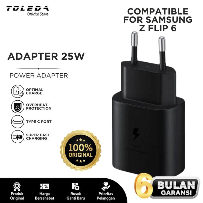 Gambar Adaptor Charger Compatible For Samsung Z Flip 6 45W PD Super Fast Charging 2.0 - 25W dari Toleda Indonesia undefined Tokopedia