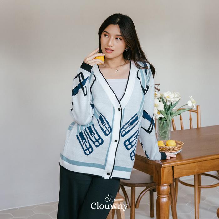 Gambar Clouwny Piere Knit Cardigan Outer Wanita Lengan Panjang Premium Knit Fit to XXL Atasan Baju Casual Sweater Top Knitwear - WHITE dari CLOUWNY undefined Tokopedia