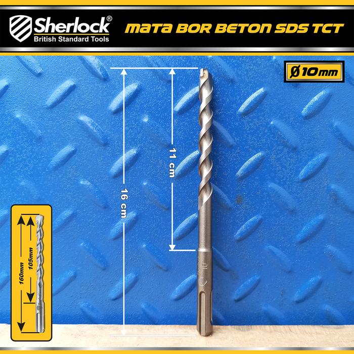 Gambar Mata Bor Beton SDS material TCT panjang 160 mm x diameter 10 mm - 160 mm x 10 mm dari sherlock tools undefined Tokopedia