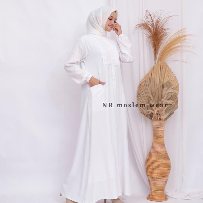 Gambar Azzahra dreas gamis putih , perlemgkapan haji dan umroh - Putih, M dari NR moslem wear undefined Tokopedia