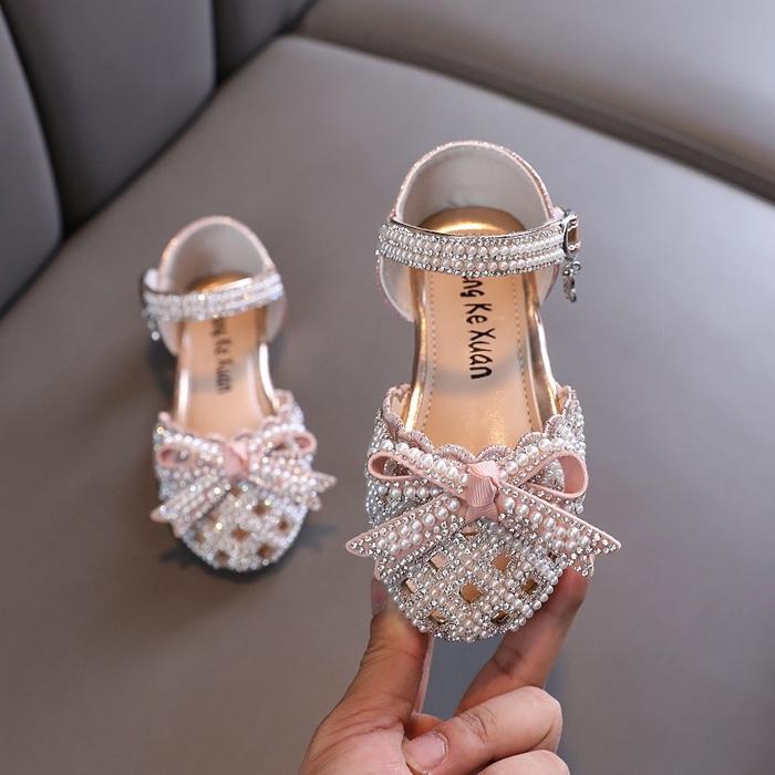 Gambar Sandal Pesta Anak Perempuan 21 - 36 Flat Shoes Anak Perempuan Mutiara Princess Layla Mewah - Pink, 24 dari Gimi Fashion undefined Tokopedia
