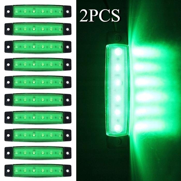 Gambar Vinnatsu 2PCS Lampu Samping Truk 24 Volt / Lampu Sein Running Bak Truck /Marker Indicator Waterproof Light 5 Warna LED - Hijau, 12V-24V dari HQ.HOUSE undefined Tokopedia