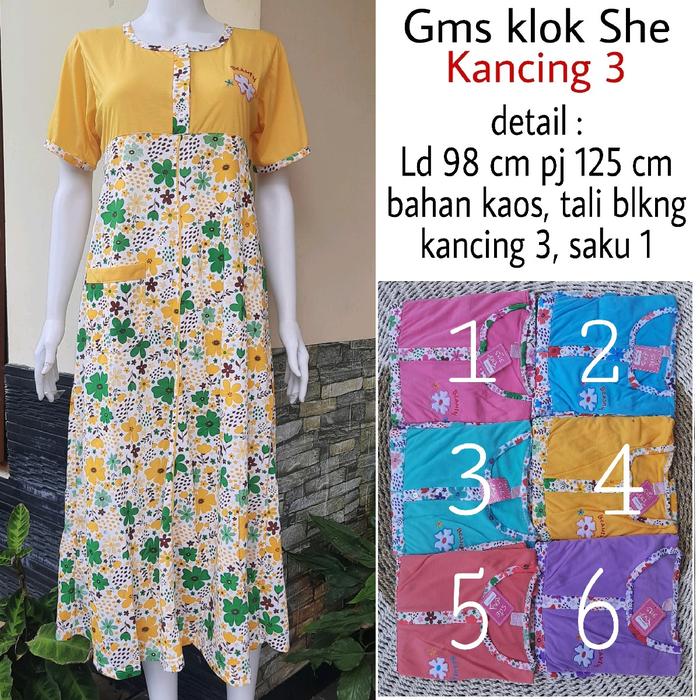Gambar Daster payung klok panjang lengan pendek She dari kianifashion undefined Tokopedia