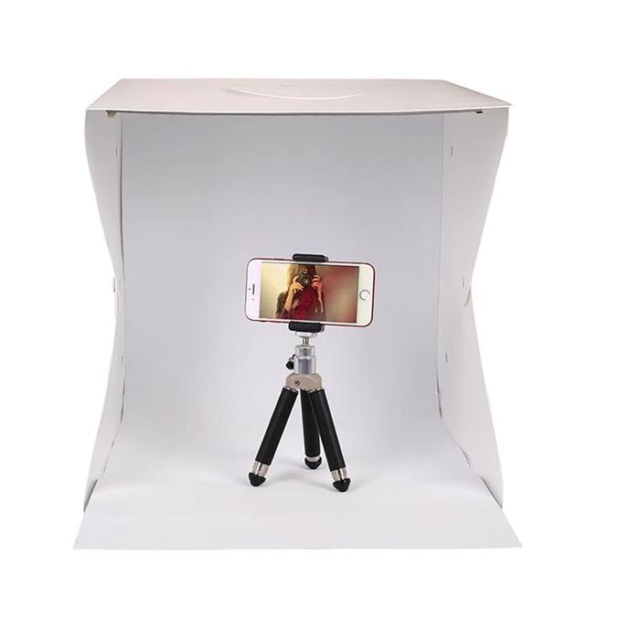 Gambar Box Photo Studio Mini 3 Button Dengan LED Dan 4 PCS Background Size L dari Lakuge undefined Tokopedia