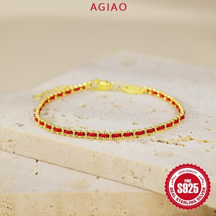 Gambar AGIAO Gelang Pasangan Emas Plating Gelang Vintage Wanita Tali Merah - Emas dari A.GIAO.ID Kab. Gresik Tokopedia