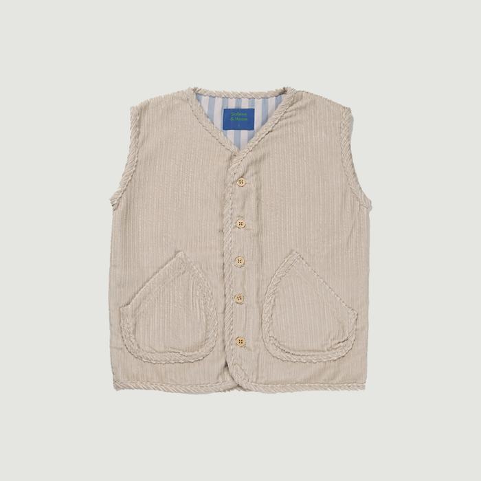 Gambar SABINE AND HEEM - CAMMA Pocket Button Vest - Broken White - Rompi Corduroy Anak - S (1-2 YO) dari sabineandheemofficial undefined Tokopedia