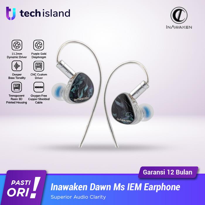 Gambar Inawaken Dawn MS In Ear Monitor 11.2mm Dynamic Driver Earphone IEM Wired dari Tech Island undefined Tokopedia